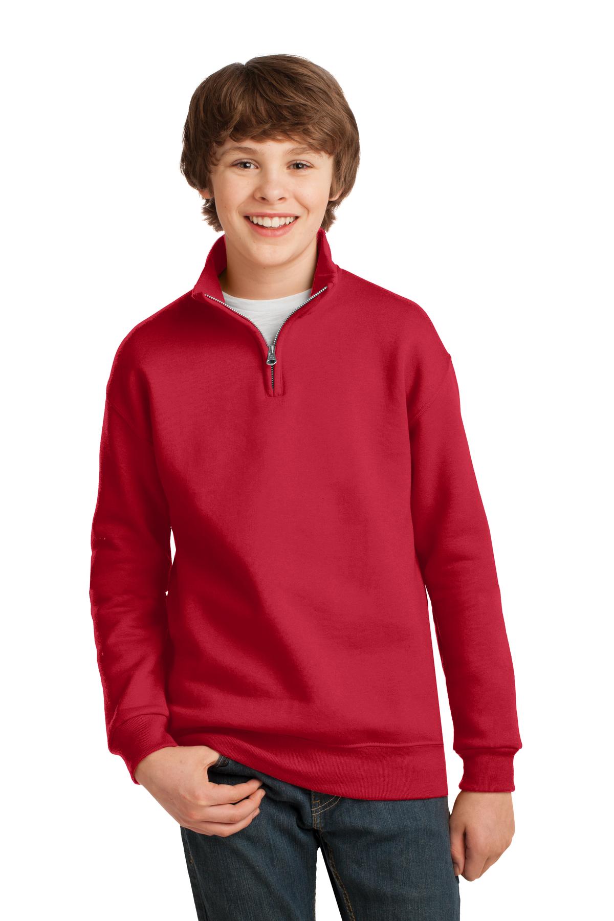 DISCONTINUED JERZEES® Youth NuBlend® 1/4-Zip Cadet Collar Sweatshirt. 995Y