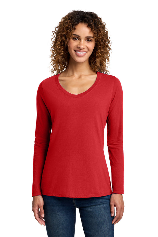 Port & Co Women's Long Sleeve Fan Favorite V-Neck Tee. LPC450VLS