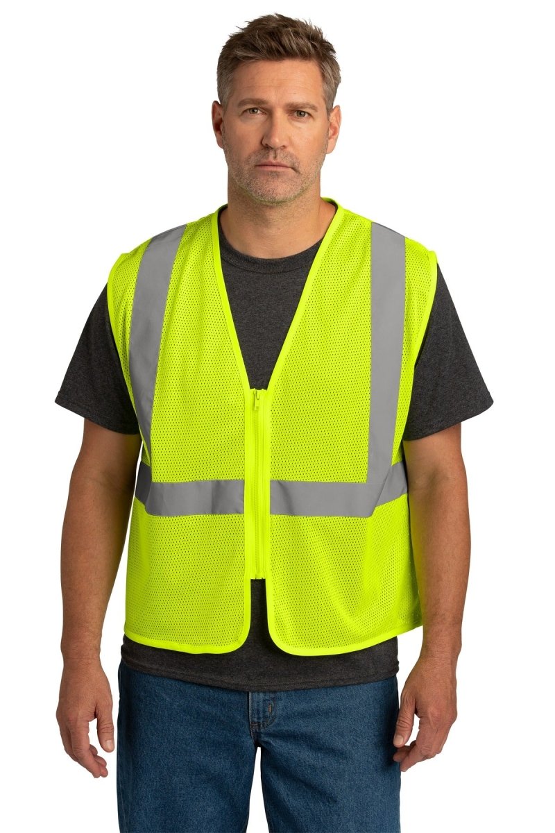 CornerStone ® ANSI 107 Class 2 Economy Mesh Zippered Vest. CSV101 - uslegacypromotions