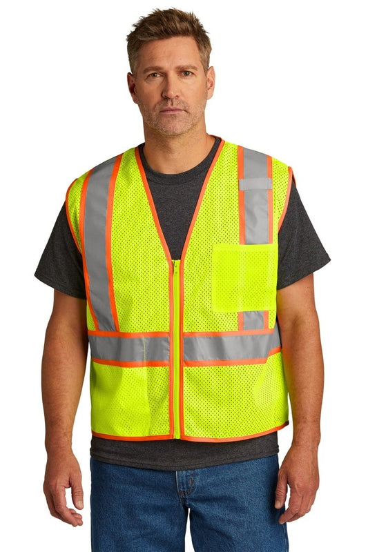 CornerStone ® ANSI 107 Class 2 Mesh Zippered Two-Tone Vest. CSV103 - uslegacypromotions