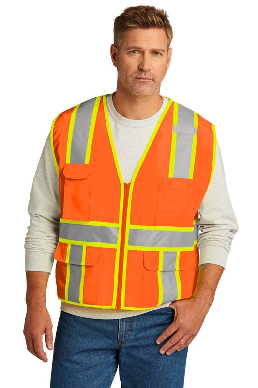 CornerStone ® ANSI 107 Class 2 Surveyor Zippered Two-Tone Vest. CSV105 - uslegacypromotions