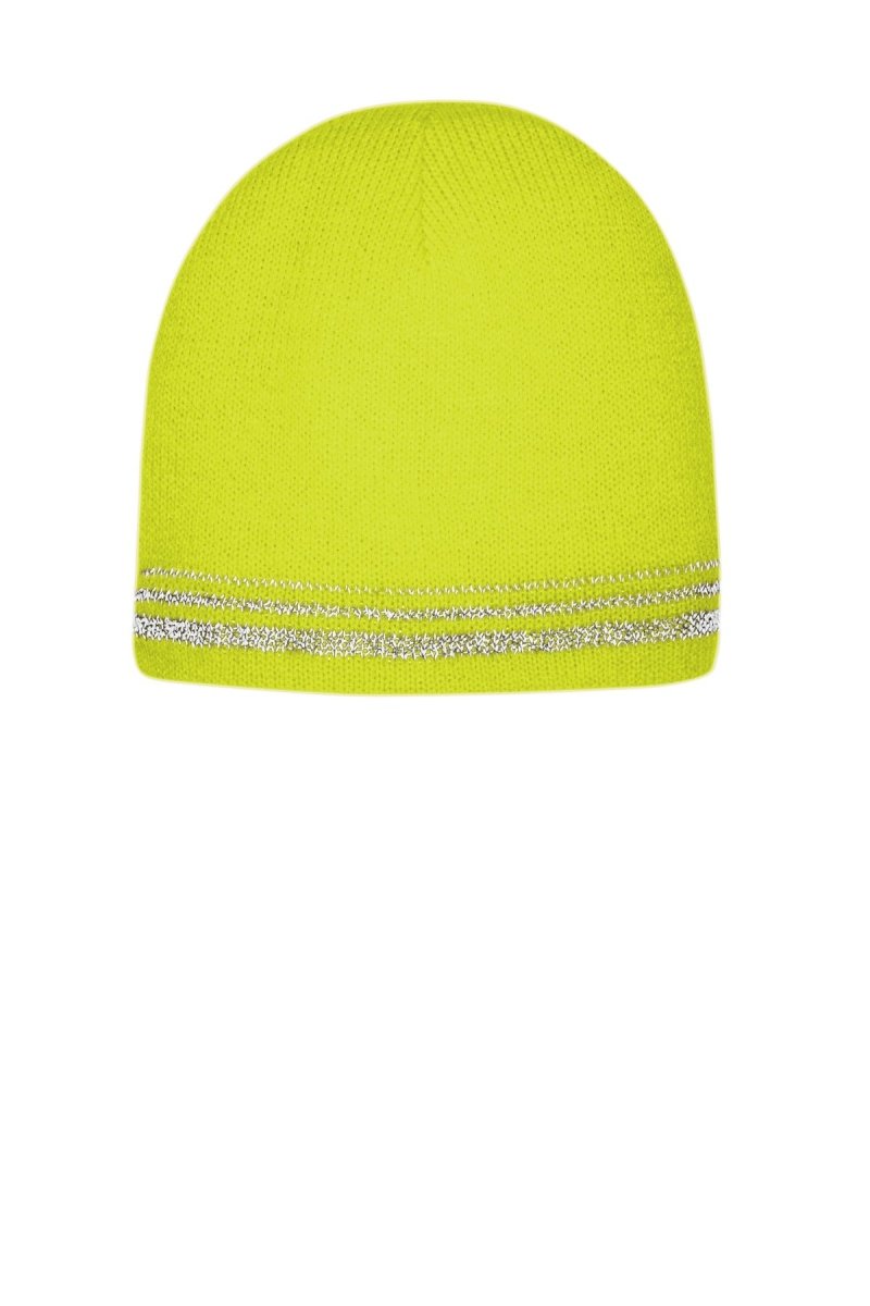 CornerStone ® Lined Enhanced Visibility with Reflective Stripes Beanie CS804 - uslegacypromotions