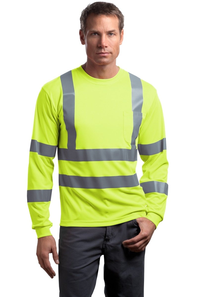 CornerStone® - ANSI 107 Class 3 Long Sleeve Snag-Resistant Reflective T-Shirt. CS409 - uslegacypromotions