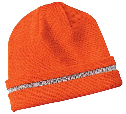 CornerStone® - Enhanced Visibility Beanie with Reflective Stripe. CS800 - uslegacypromotions