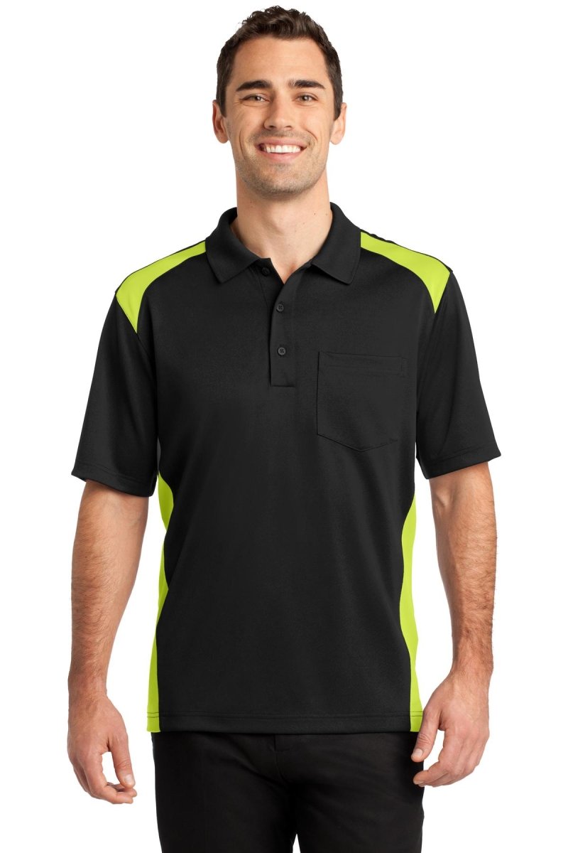 CornerStone® Select Snag-Proof Two Way Colorblock Pocket Polo. CS416 - uslegacypromotions
