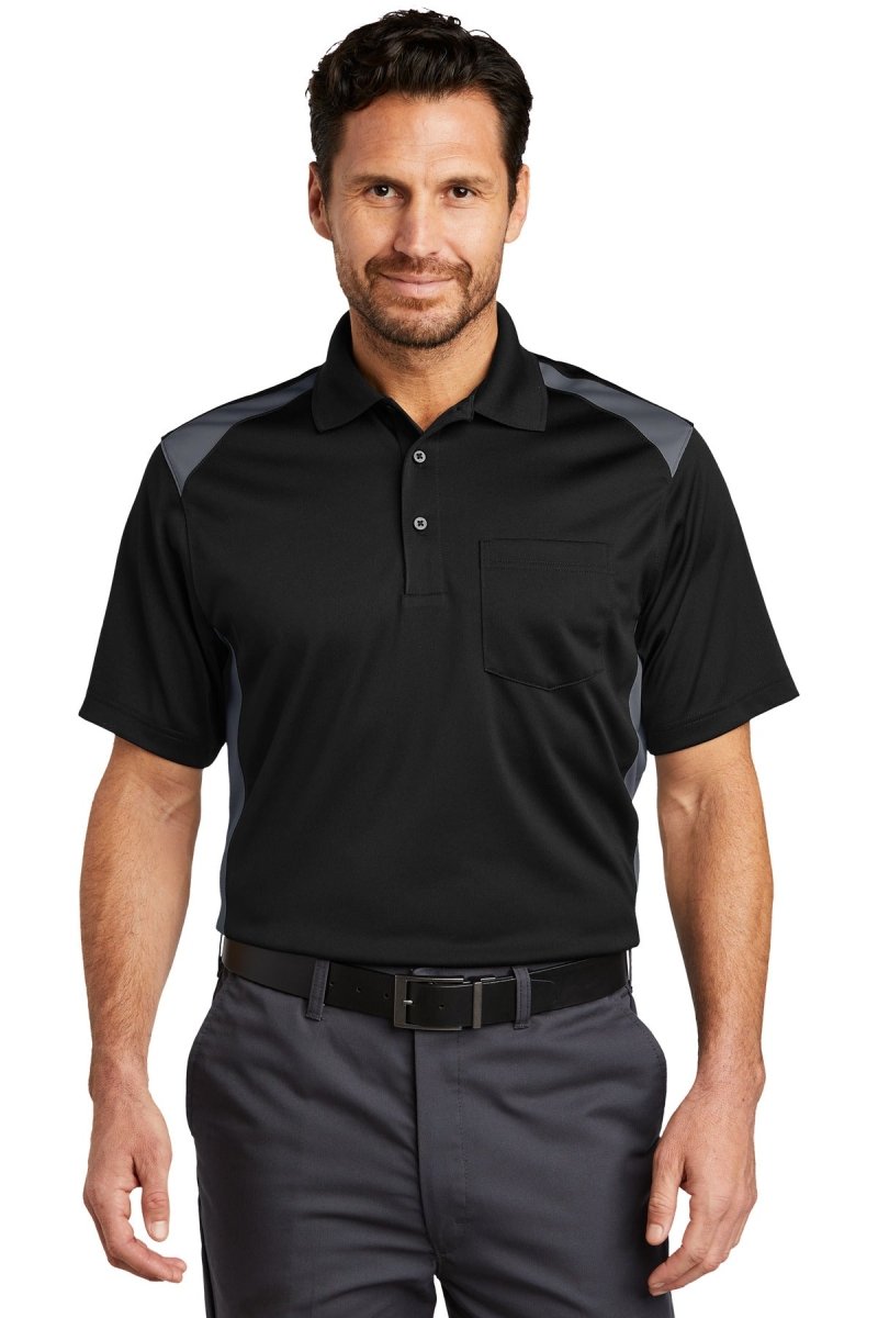 CornerStone® Select Snag-Proof Two Way Colorblock Pocket Polo. CS416 - uslegacypromotions