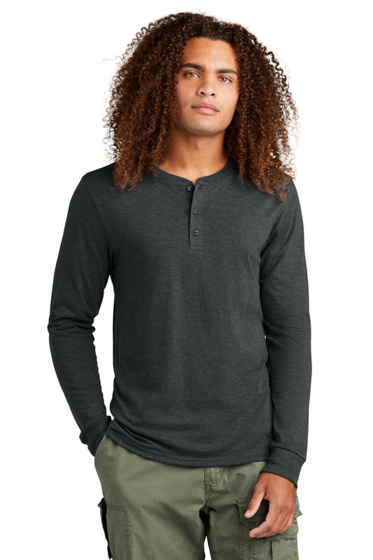 District® Perfect Tri® Long Sleeve Henley DT145 - uslegacypromotions
