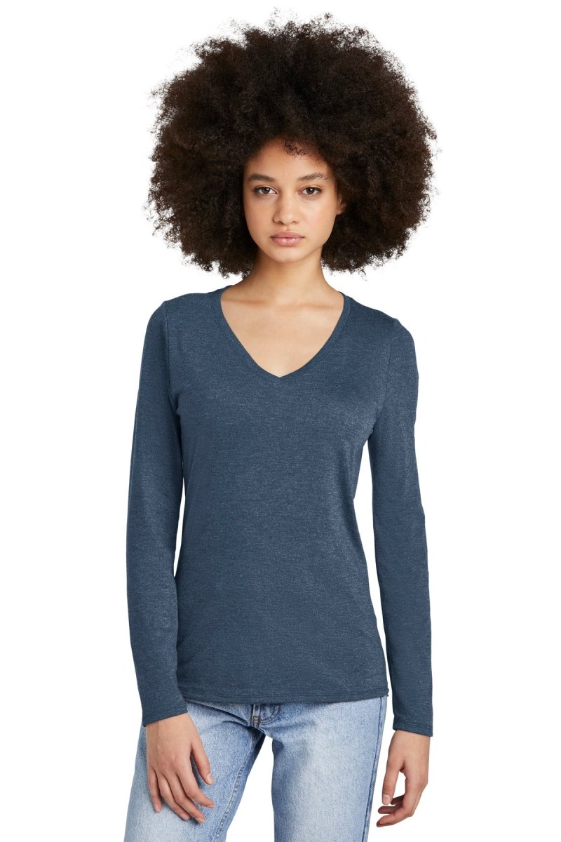 District® Women's Perfect Tri® Long Sleeve V-Neck Tee DT135 - uslegacypromotions