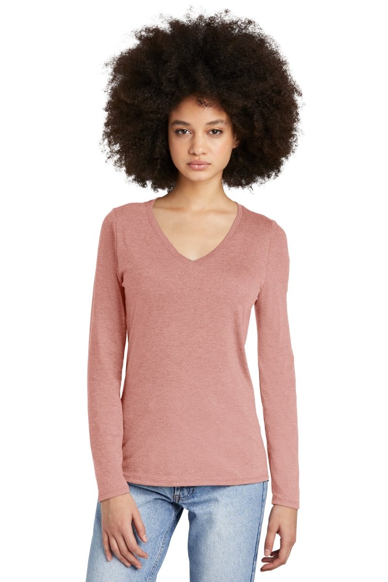 District® Women's Perfect Tri® Long Sleeve V-Neck Tee DT135 - uslegacypromotions