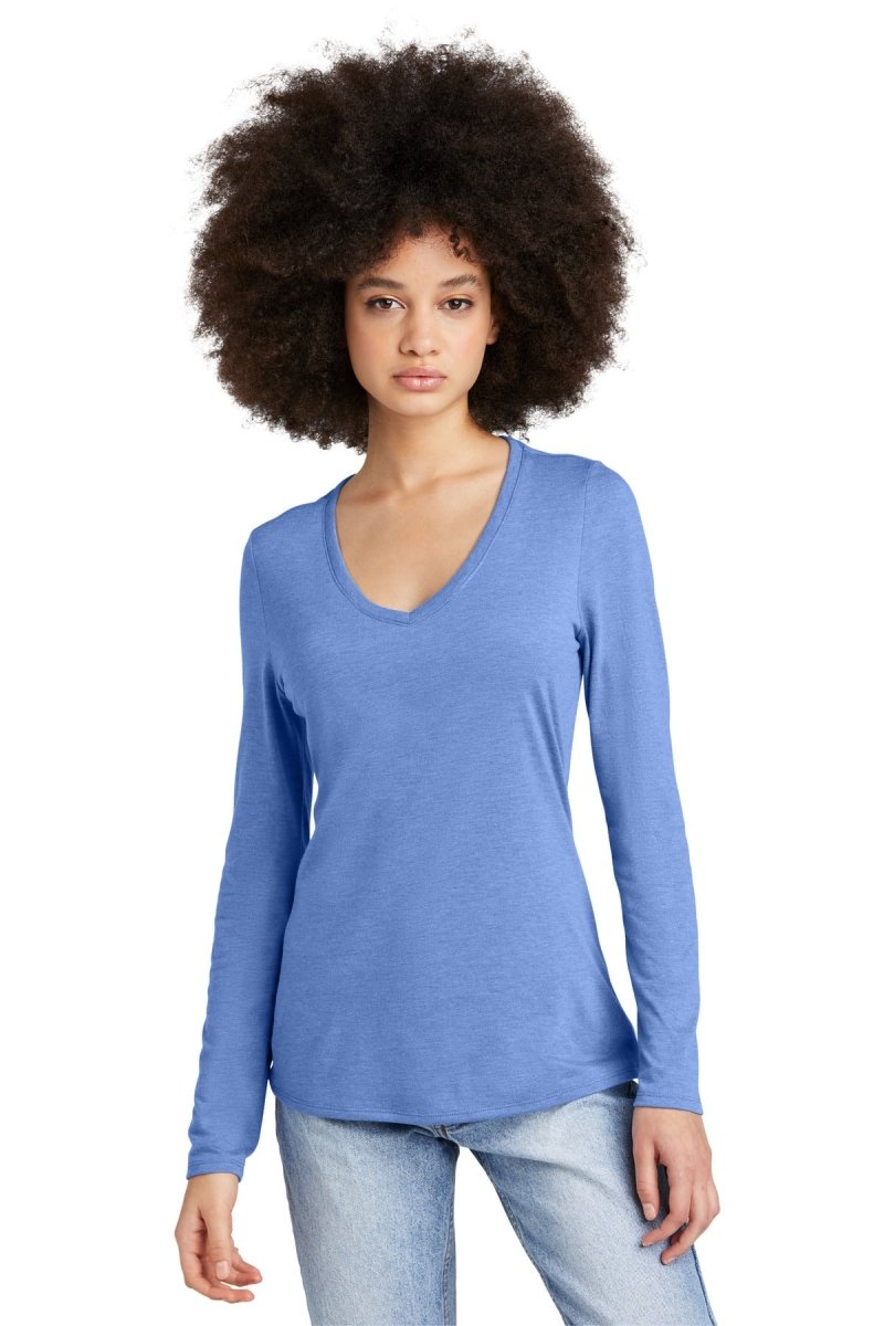 District® Women's Perfect Tri® Long Sleeve V-Neck Tee DT135 - uslegacypromotions