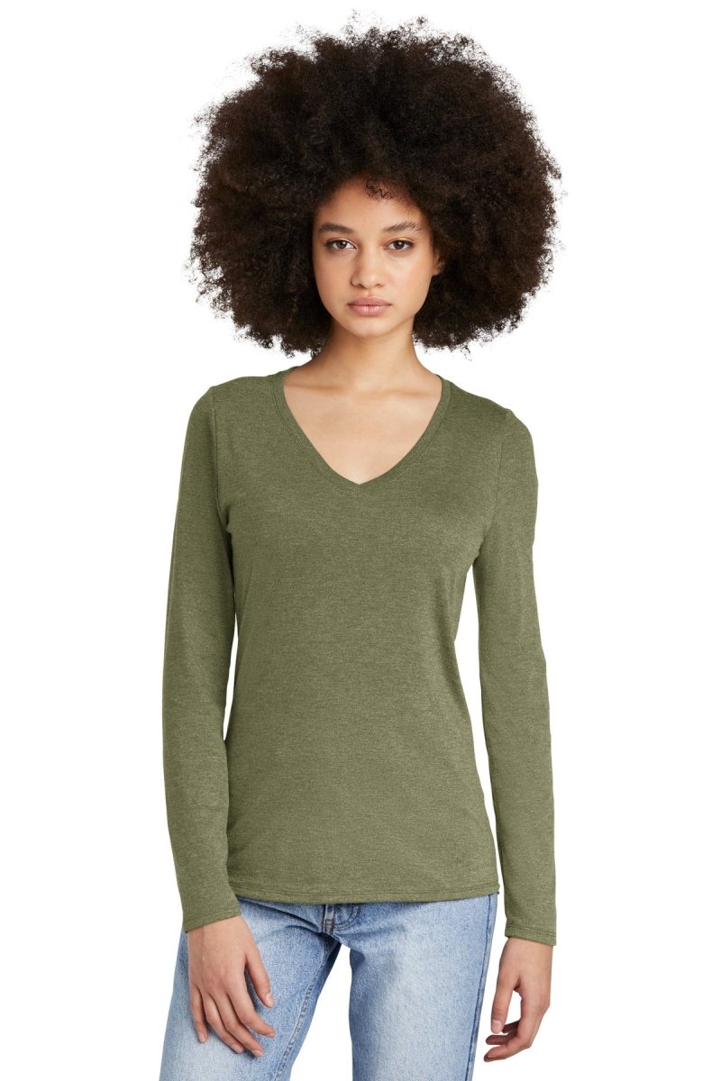 District® Women's Perfect Tri® Long Sleeve V-Neck Tee DT135 - uslegacypromotions
