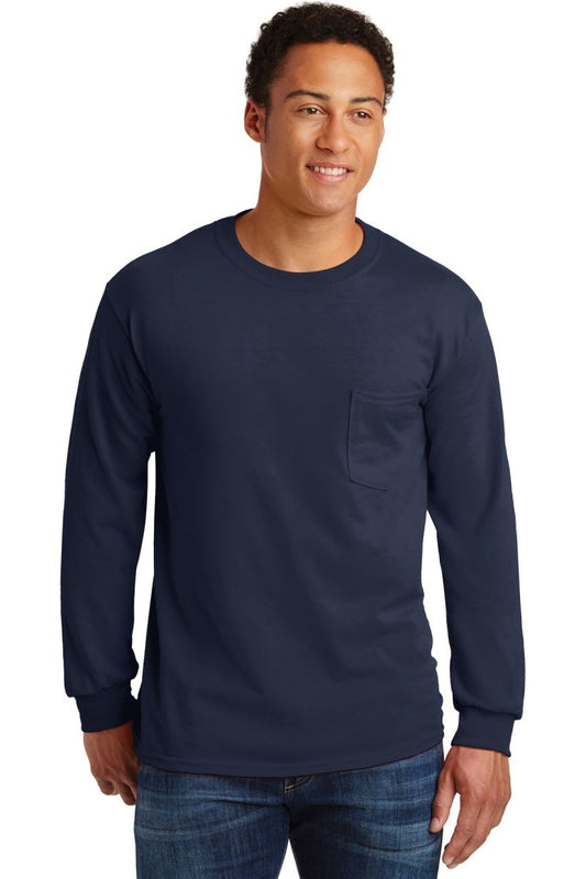 Gildan® - Ultra Cotton® 100% US Cotton Long Sleeve T-Shirt with Pocket. 2410 - uslegacypromotions