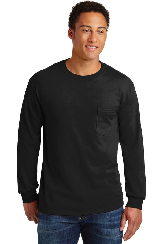 Gildan® - Ultra Cotton® 100% US Cotton Long Sleeve T-Shirt with Pocket. 2410 - uslegacypromotions