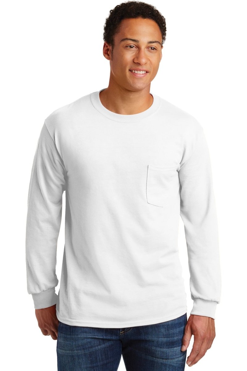 Gildan® - Ultra Cotton® 100% US Cotton Long Sleeve T-Shirt with Pocket. 2410 - uslegacypromotions