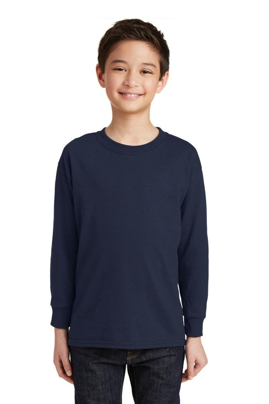 Gildan® Youth Heavy Cotton™ 100% Cotton Long Sleeve T-Shirt. 5400B - uslegacypromotions
