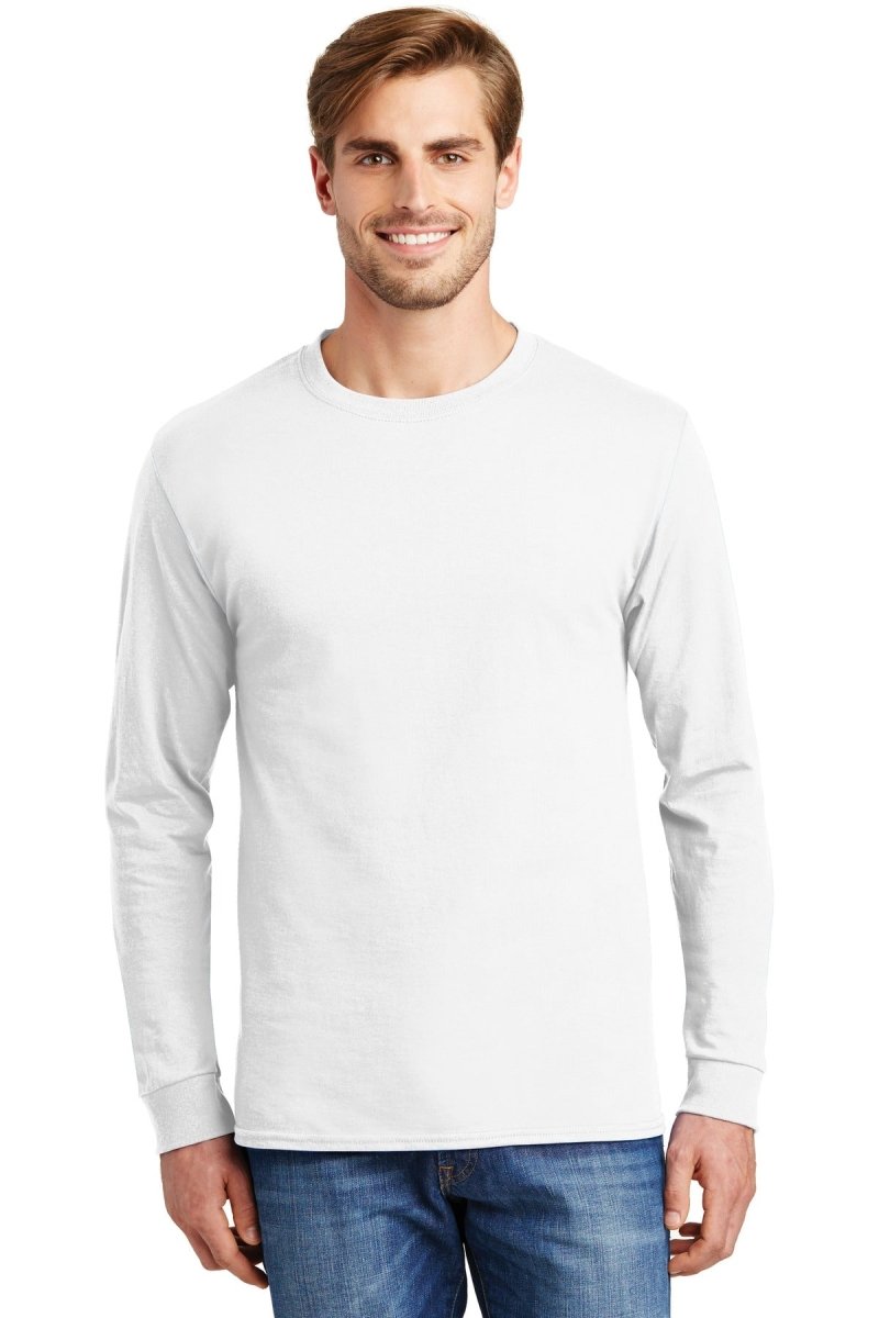 Hanes® - Authentic 100% Cotton Long Sleeve T-Shirt. 5586 - uslegacypromotions