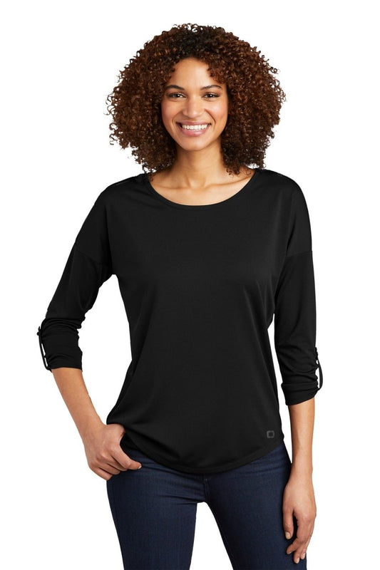OGIO ® Ladies Gravitate Scoop 3/4-Sleeve . LOG141 - uslegacypromotions
