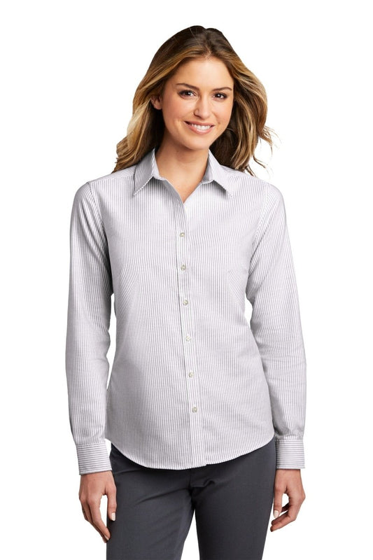Port Authority ® Ladies SuperPro ™ Oxford Stripe Shirt. LW657 - uslegacypromotions