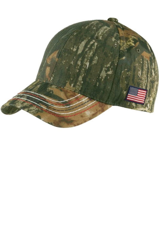Port Authority® Americana Contrast Stitch Camouflage Cap. C909 - uslegacypromotions