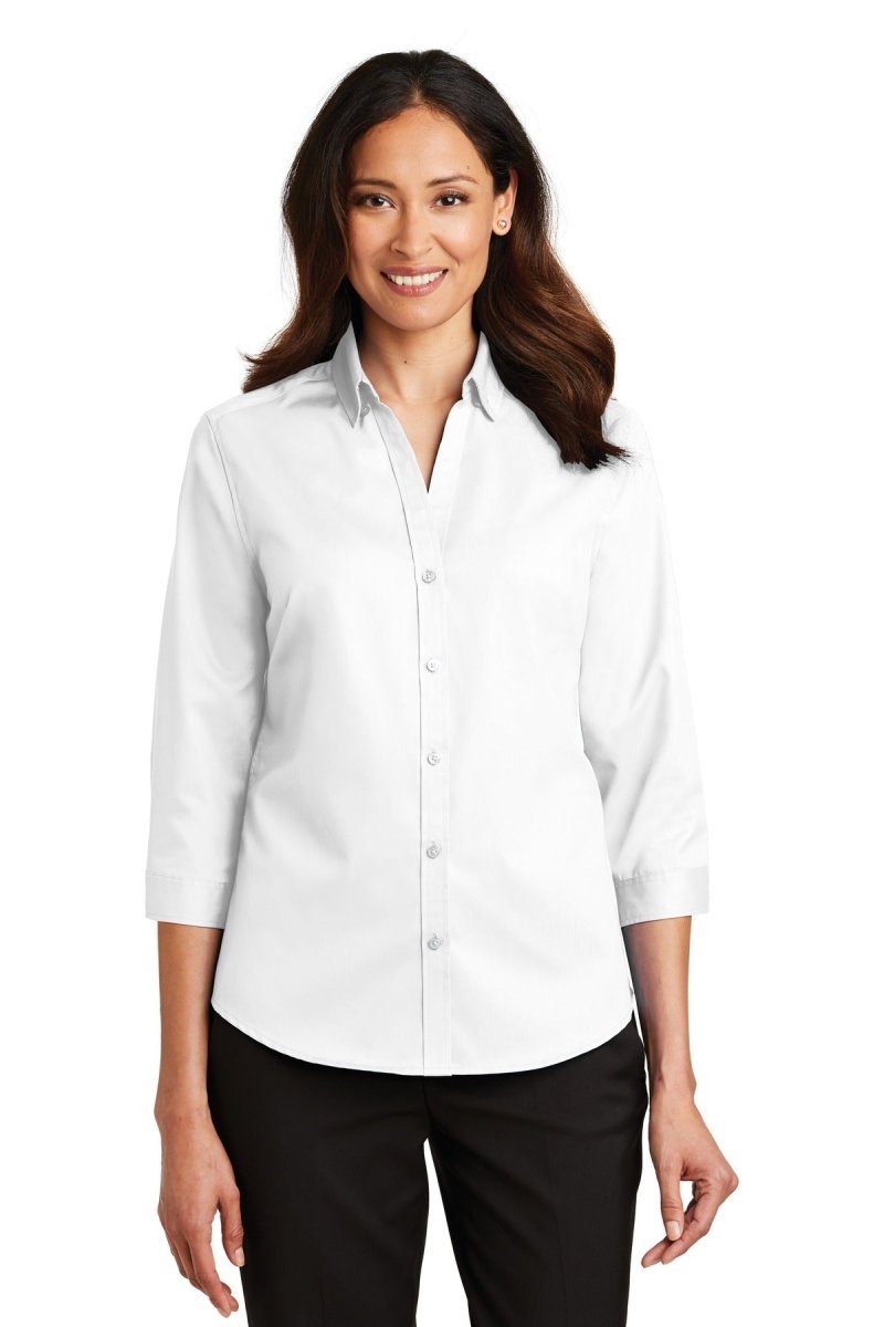 Port Authority® Ladies 3/4-Sleeve SuperPro™ Twill Shirt. L665 - uslegacypromotions