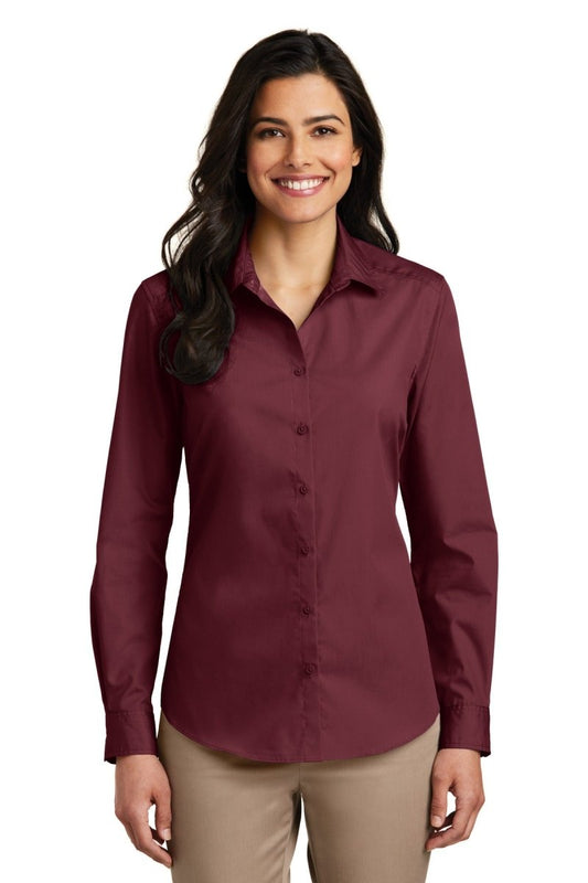 Port Authority® Ladies Long Sleeve Carefree Poplin Shirt. LW100 - uslegacypromotions