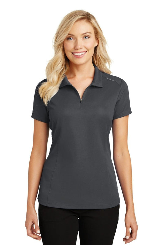 Port Authority® Ladies Pinpoint Mesh Zip Polo. L580 - uslegacypromotions