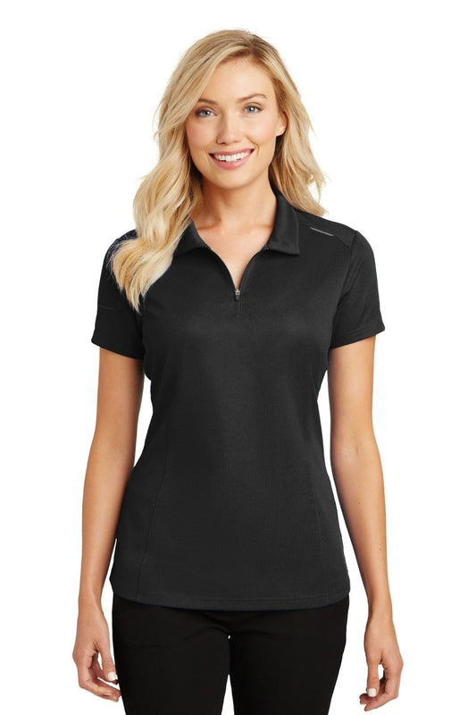 Port Authority® Ladies Pinpoint Mesh Zip Polo. L580 - uslegacypromotions