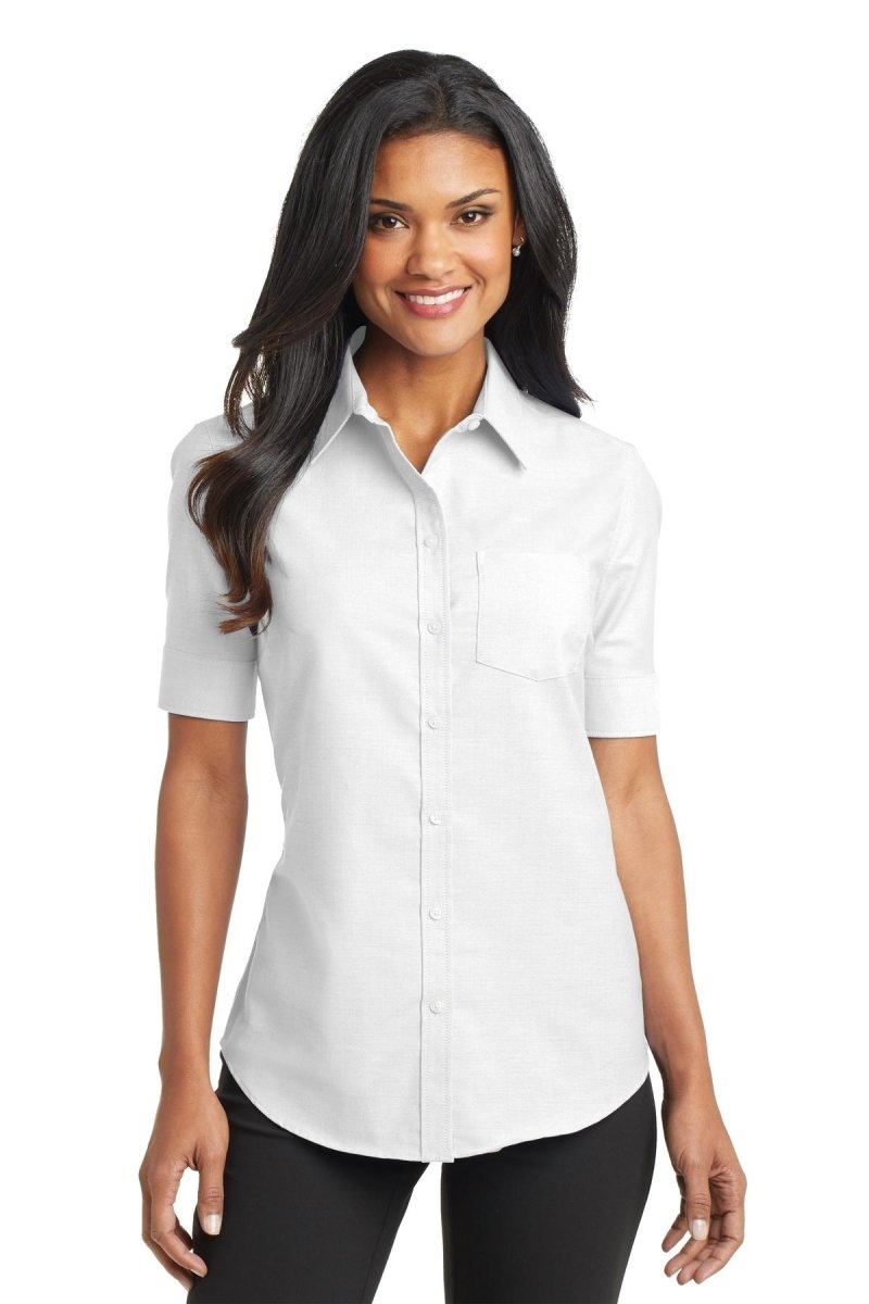 Port Authority® Ladies Short Sleeve SuperPro™ Oxford Shirt. L659 - uslegacypromotions