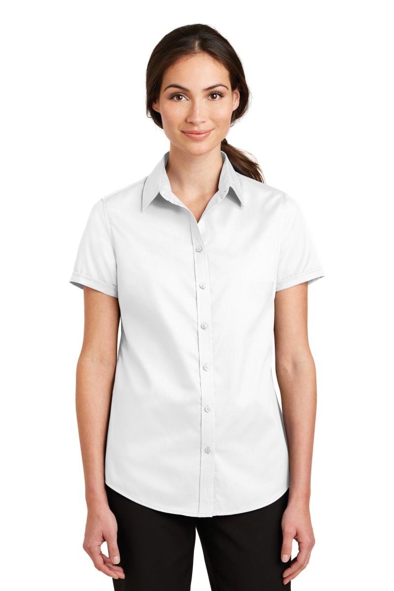 Port Authority® Ladies Short Sleeve SuperPro™ Twill Shirt. L664 - uslegacypromotions