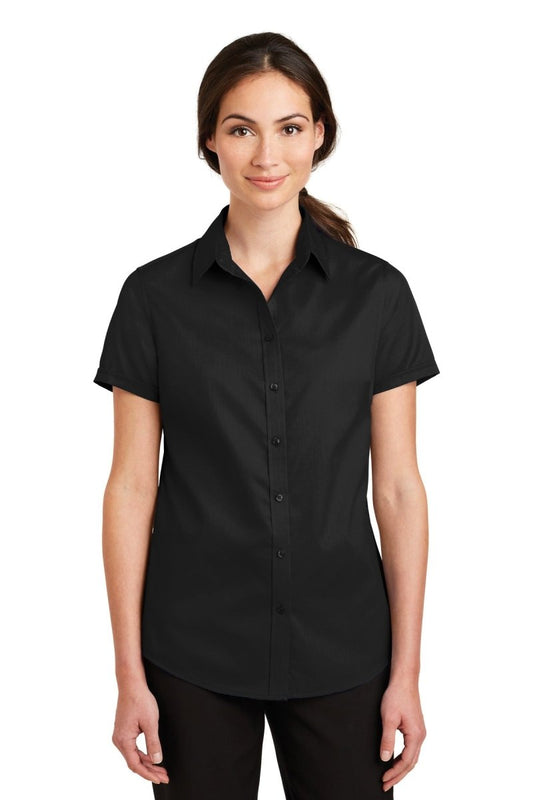 Port Authority® Ladies Short Sleeve SuperPro™ Twill Shirt. L664 - uslegacypromotions