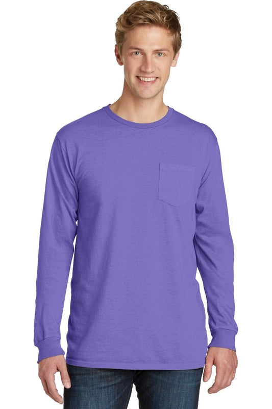 Port & Company® Beach Wash® Garment-Dyed Long Sleeve Pocket Tee PC099LSP - uslegacypromotions