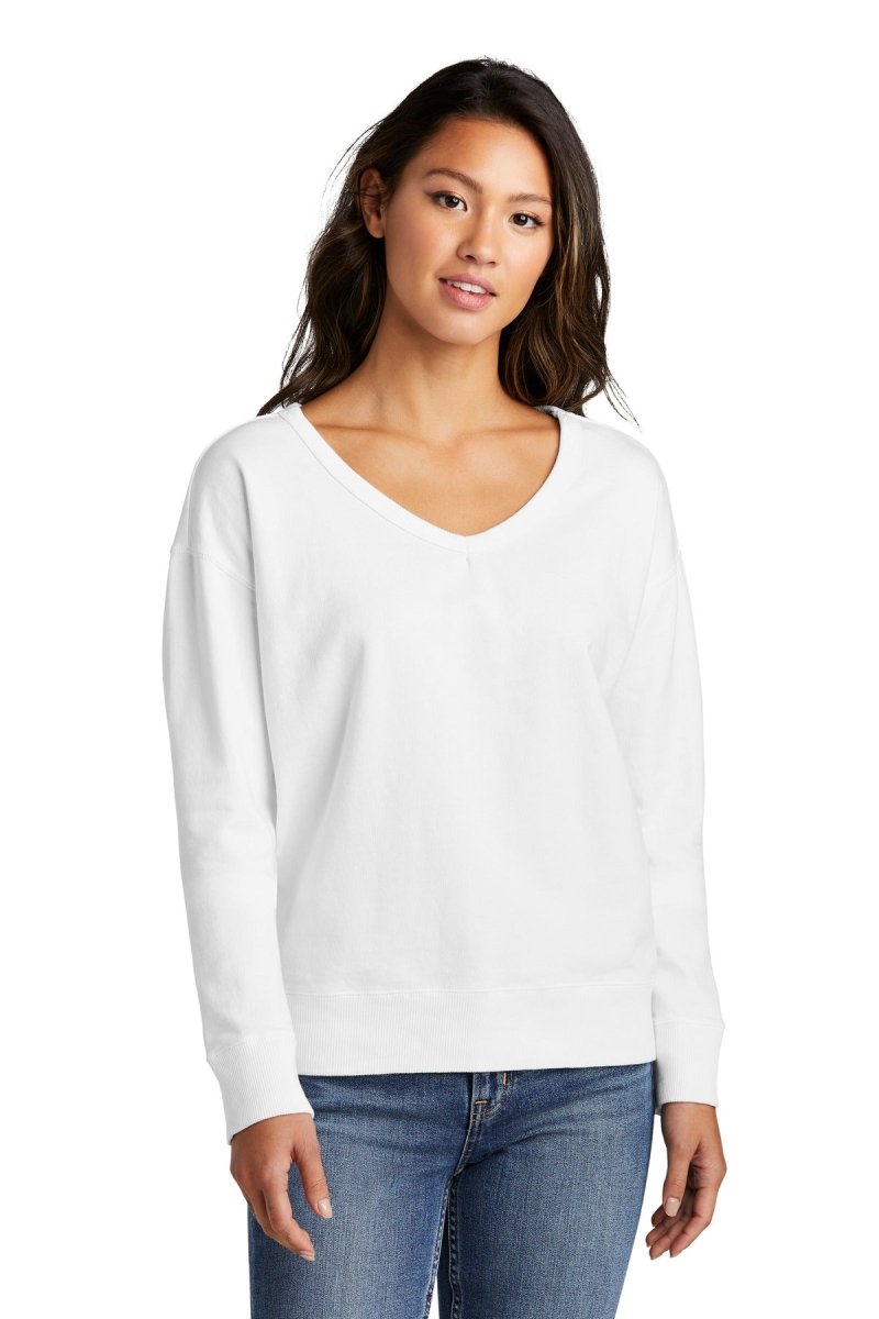 Port & Company® Ladies Beach Wash® Garment-Dyed V-Neck Sweatshirt LPC098V - uslegacypromotions