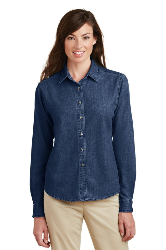 Port & Company® - Ladies Long Sleeve Value Denim Shirt. LSP10 - uslegacypromotions