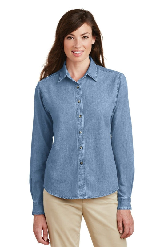 Port & Company® - Ladies Long Sleeve Value Denim Shirt. LSP10 - uslegacypromotions