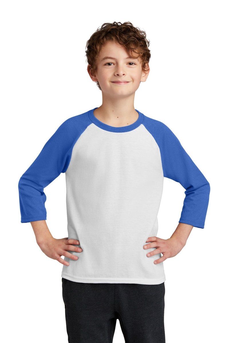 Port & Company‚ Youth Core Blend 3/4-Sleeve Raglan Tee. PC55YRS - uslegacypromotions