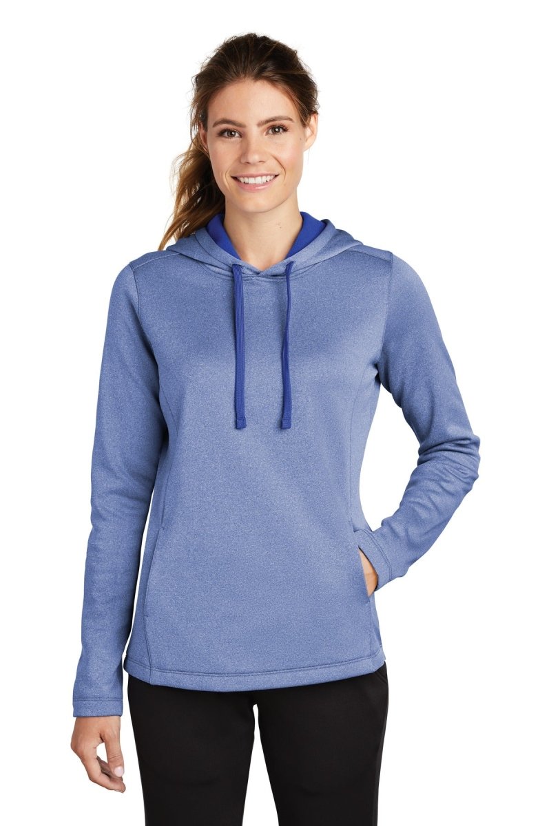Sport-Tek ® Ladies PosiCharge ® Sport-Wick ® Heather Fleece Hooded Pullover. LST264 - uslegacypromotions