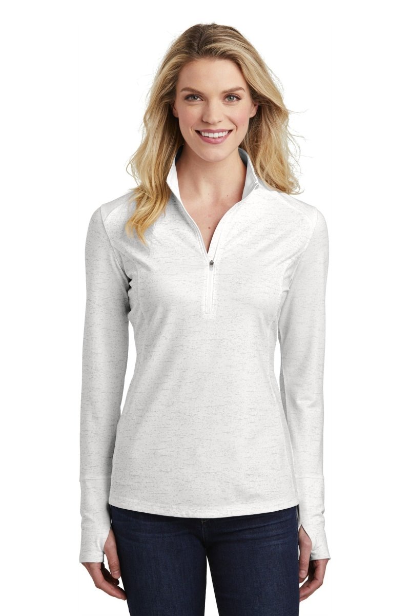 Sport-Tek ® Ladies Sport-Wick ® Stretch Reflective Heather 1/2-Zip Pullover. LST855 - uslegacypromotions