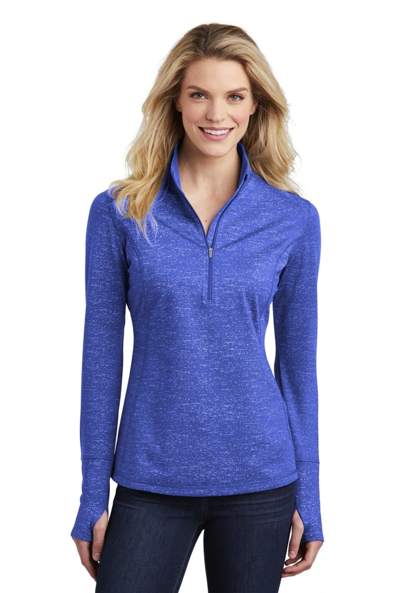 Sport-Tek ® Ladies Sport-Wick ® Stretch Reflective Heather 1/2-Zip Pullover. LST855 - uslegacypromotions