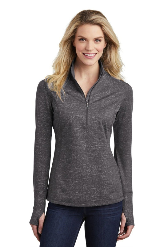 Sport-Tek ® Ladies Sport-Wick ® Stretch Reflective Heather 1/2-Zip Pullover. LST855 - uslegacypromotions