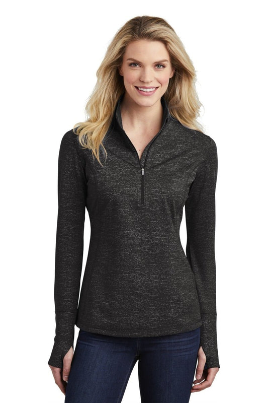 Sport-Tek ® Ladies Sport-Wick ® Stretch Reflective Heather 1/2-Zip Pullover. LST855 - uslegacypromotions