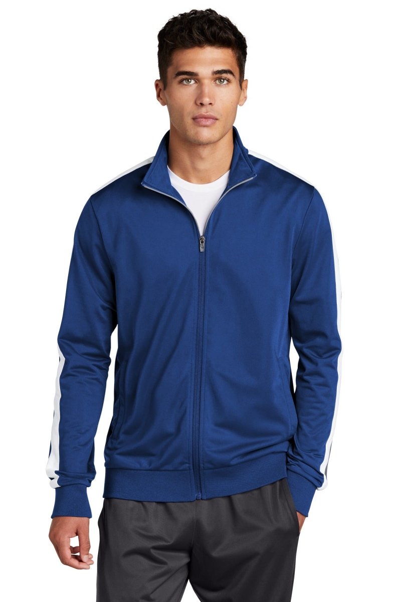 Sport-Tek ® Tricot Sleeve Stripe Track Jacket. JST94 - uslegacypromotions