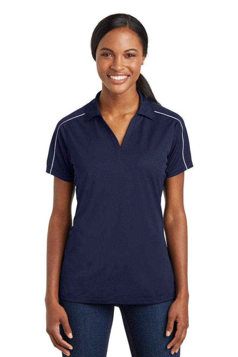 Sport-Tek® Ladies Micropique Sport-Wick® Piped Polo. LST653 - uslegacypromotions