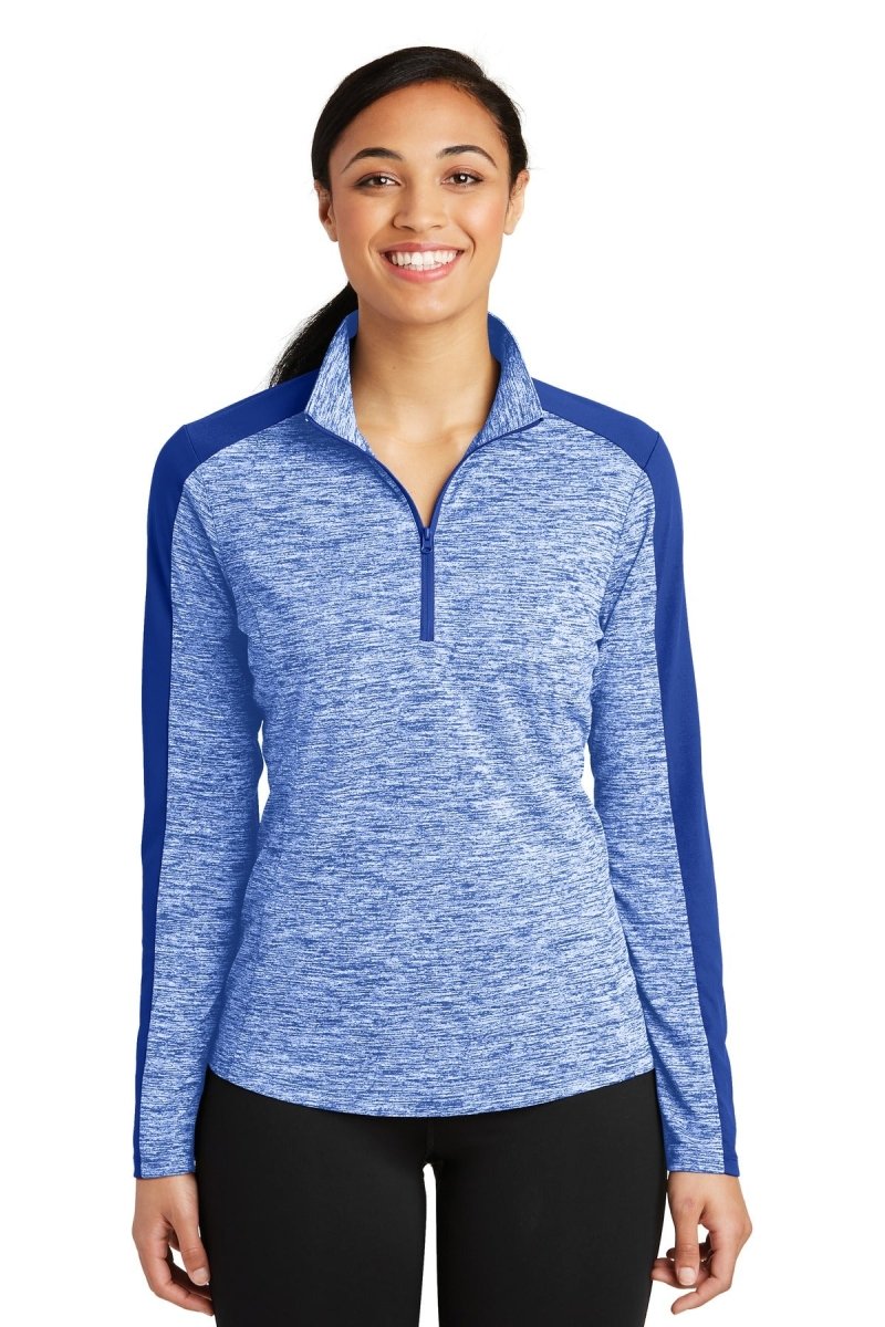 Sport-Tek® Ladies PosiCharge® Electric Heather Colorblock 1/4-Zip Pullover. LST397 - uslegacypromotions