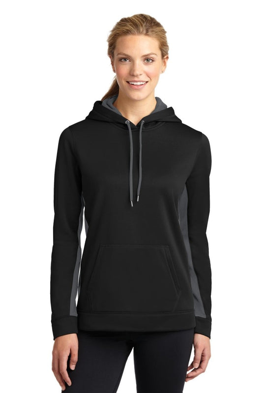 Sport-Tek® Ladies Sport-Wick® Fleece Colorblock Hooded Pullover. LST235 - uslegacypromotions