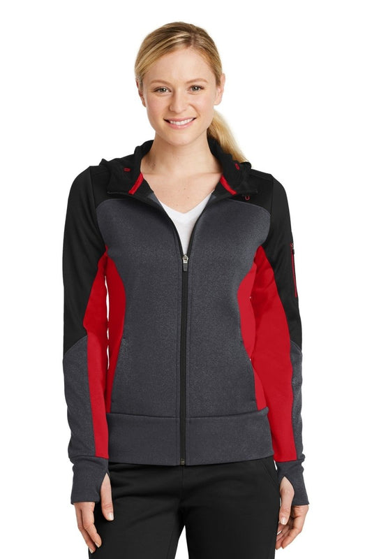 Sport-Tek® Ladies Tech Fleece Colorblock Full-Zip Hooded Jacket. LST245 - uslegacypromotions