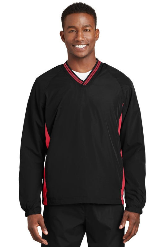 Sport-Tek® Tipped V-Neck Raglan Wind Shirt. JST62 - uslegacypromotions