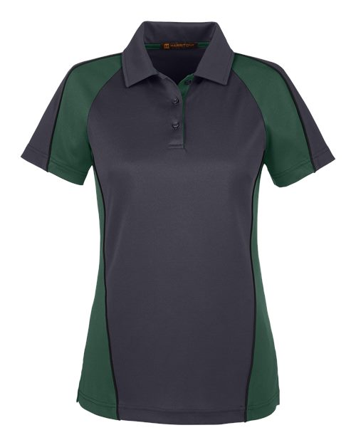 Harriton M385W - Dark Charcoal/ Dark Green/ Black