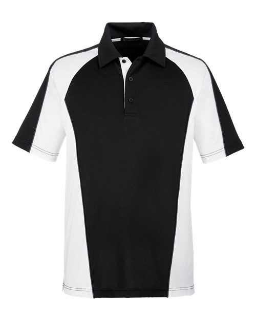 Harriton M385 - Black/ White/ Dark Charcoal
