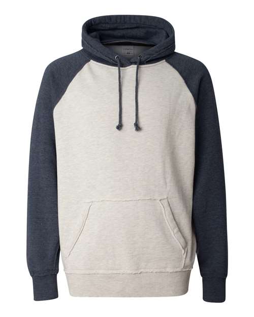 J. America 8885 - Oatmeal Heather/ Vintage Navy Heather