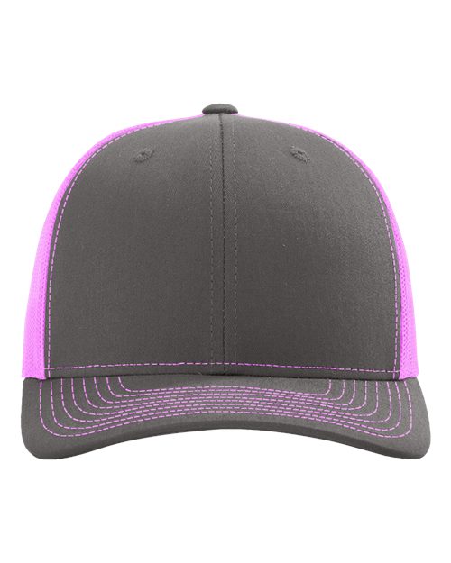 Richardson 112 - Charcoal/ Neon Pink